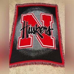 Nebraska Corn Huskers Sports Football Stadium Tapestry Throw Blanket 58x44”